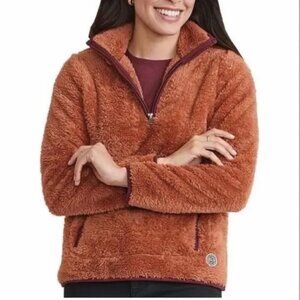 MARINE LAYER Respun Recycled Sherpa Shaggy Fleece Zip Pullover Jacket XS